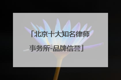 北京十大知名律师事务所-品牌信誉