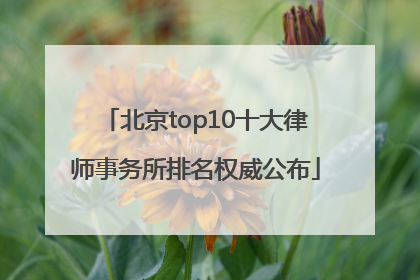 北京top10十大律师事务所排名权威公布