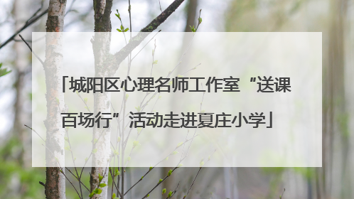 城阳区心理名师工作室“送课百场行”活动走进夏庄小学