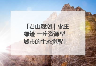 君山观潮｜枣庄绿迹 一座资源型城市的生态觉醒
