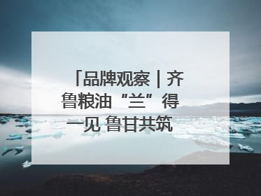 品牌观察｜齐鲁粮油“兰”得一见 鲁甘共筑粮安新长城