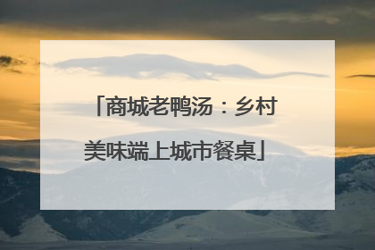 商城老鸭汤：乡村美味端上城市餐桌