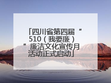 四川省第四届“510（我要廉）”廉洁文化宣传月活动正式启动