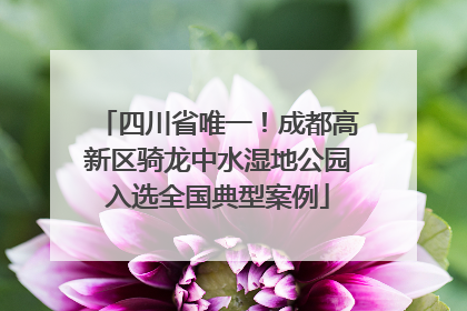 四川省唯一！成都高新区骑龙中水湿地公园入选全国典型案例