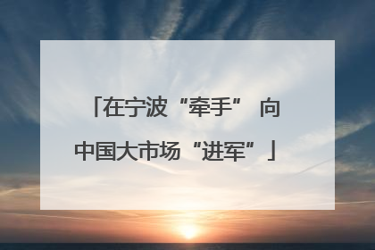 在宁波“牵手” 向中国大市场“进军”