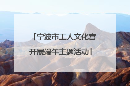 宁波市工人文化宫开展端午主题活动