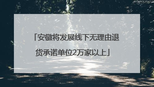 安徽将发展线下无理由退货承诺单位2万家以上