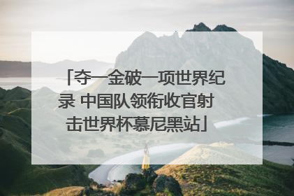 夺一金破一项世界纪录 中国队领衔收官射击世界杯慕尼黑站