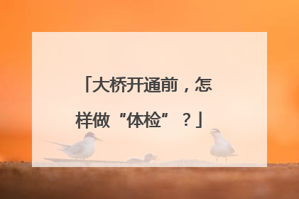 大桥开通前，怎样做“体检”？