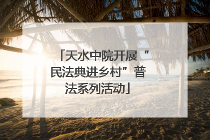 天水中院开展“民法典进乡村”普法系列活动