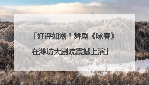 好评如潮！舞剧《咏春》在潍坊大剧院震撼上演