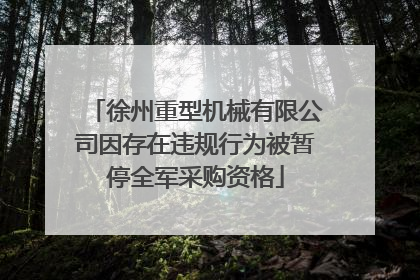 徐州重型机械有限公司因存在违规行为被暂停全军采购资格