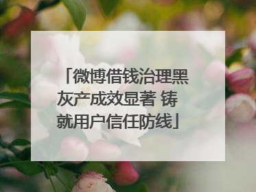 微博借钱治理黑灰产成效显著 铸就用户信任防线