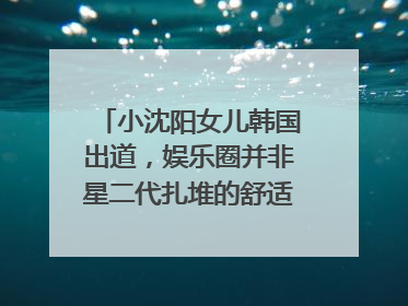 小沈阳女儿韩国出道，娱乐圈并非星二代扎堆的舒适区｜文艺评论