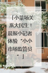小菜场关系大民生！晨报小记者体验“小小市场监管员”