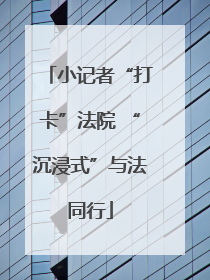 小记者“打卡”法院 “沉浸式”与法同行