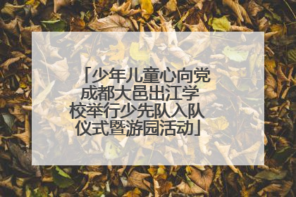 少年儿童心向党 成都大邑出江学校举行少先队入队仪式暨游园活动