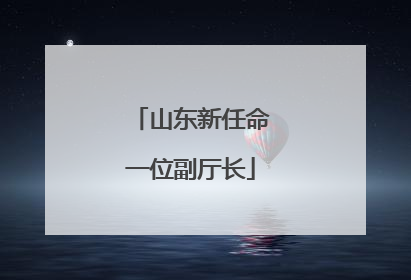 山东新任命一位副厅长