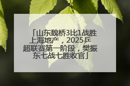 山东魏桥3比1战胜上海地产，2025乒超联赛第一阶段，樊振东七战七胜收官
