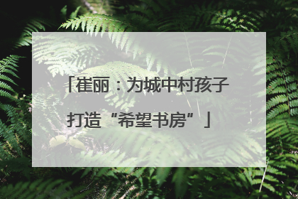 崔丽：为城中村孩子打造“希望书房”