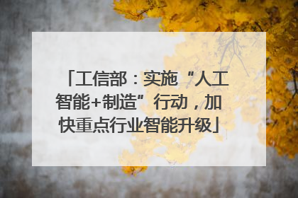 工信部：实施“人工智能+制造”行动，加快重点行业智能升级