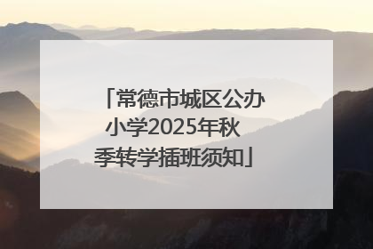 常德市城区公办小学2025年秋季转学插班须知