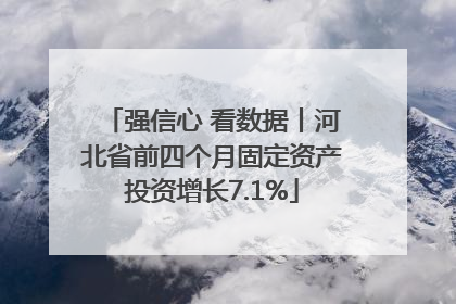 强信心 看数据丨河北省前四个月固定资产投资增长7.1%