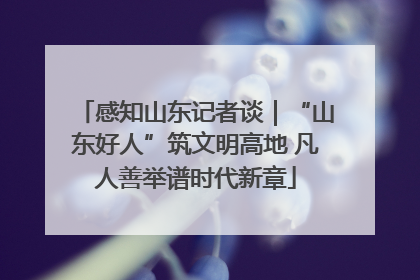 感知山东记者谈｜“山东好人”筑文明高地 凡人善举谱时代新章