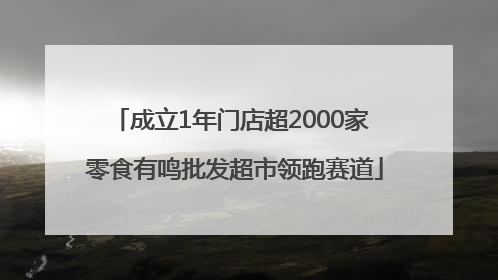 成立1年门店超2000家 零食有鸣批发超市领跑赛道