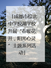成都市棕北中学悦湖学校开展“春暖花开，阳光心灵”主题系列活动