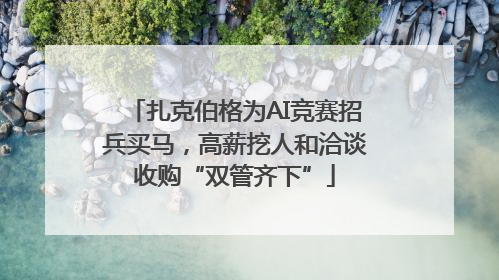 扎克伯格为AI竞赛招兵买马，高薪挖人和洽谈收购“双管齐下”