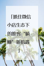 抓住微信小店生态下的推客“躺赚”新机遇