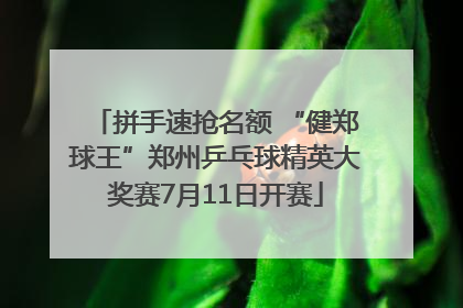 拼手速抢名额 “健郑球王”郑州乒乓球精英大奖赛7月11日开赛
