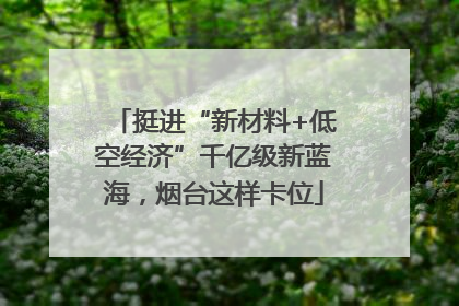 挺进“新材料+低空经济”千亿级新蓝海，烟台这样卡位