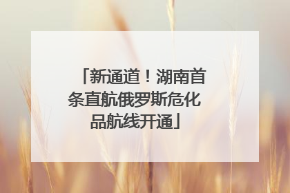 新通道！湖南首条直航俄罗斯危化品航线开通