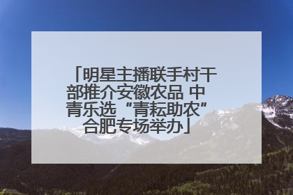 明星主播联手村干部推介安徽农品 中青乐选“青耘助农”合肥专场举办