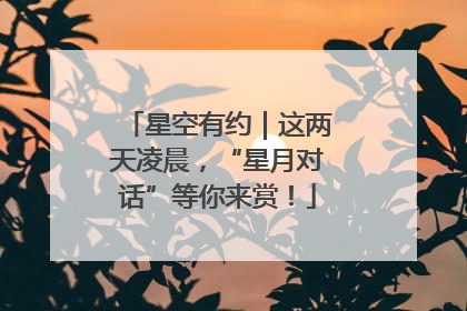 星空有约｜这两天凌晨，“星月对话”等你来赏！