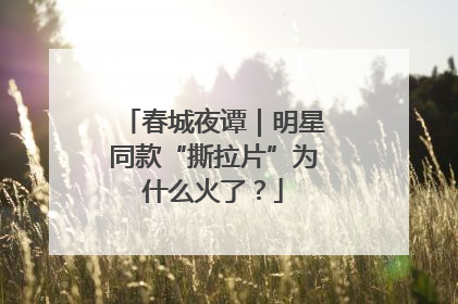 春城夜谭｜明星同款“撕拉片”为什么火了？