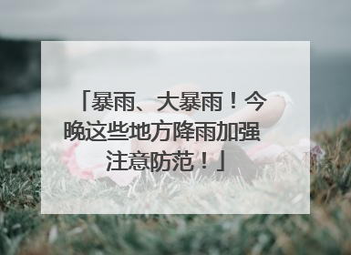 暴雨、大暴雨！今晚这些地方降雨加强 注意防范！
