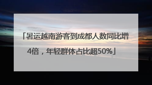 暑运越南游客到成都人数同比增4倍，年轻群体占比超50%