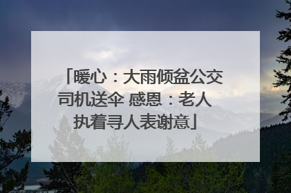 暖心：大雨倾盆公交司机送伞 感恩：老人执着寻人表谢意