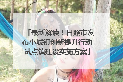 最新解读！日照市发布小城镇创新提升行动试点镇建设实施方案