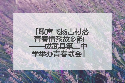 歌声飞扬古村落 青春情系故乡韵——成武县第二中学举办青春歌会