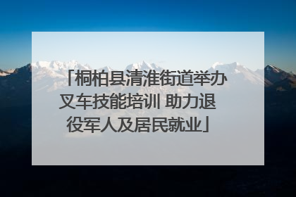 桐柏县清淮街道举办叉车技能培训 助力退役军人及居民就业