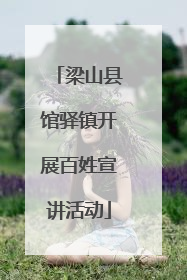 梁山县馆驿镇开展百姓宣讲活动