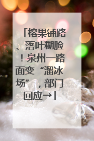 榕果铺路、落叶糊脸！泉州一路面变“溜冰场”，部门回应→