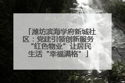 潍坊滨海学府新城社区：党建引领创新服务 “红色物业”让居民生活“幸福满格”