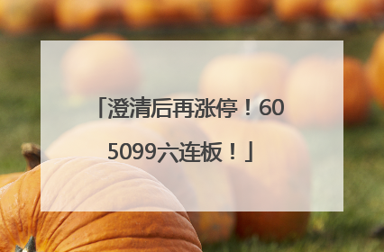 澄清后再涨停！605099六连板！