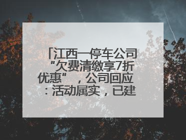 江西一停车公司“欠费清缴享7折优惠”，公司回应：活动属实，已建立常态化诉讼追缴机制