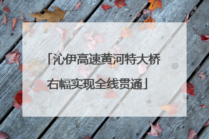 沁伊高速黄河特大桥右幅实现全线贯通
